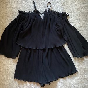 BRAND NEW black off the shoulder romper